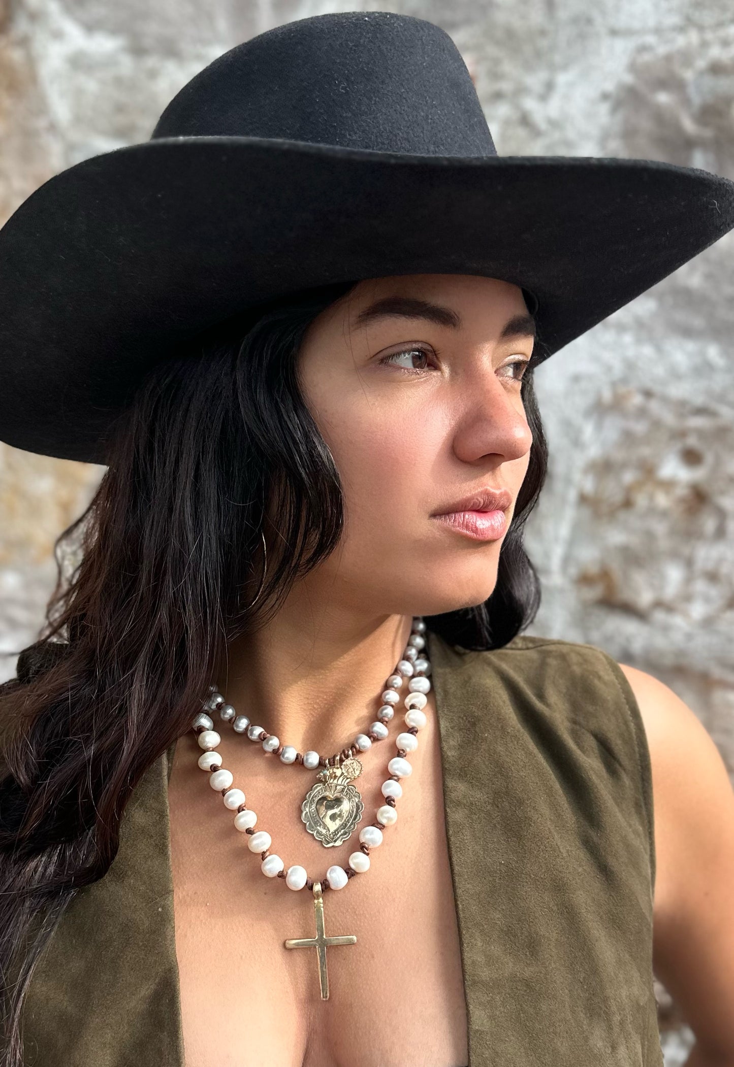 Sacred Trio Pearl Necklace