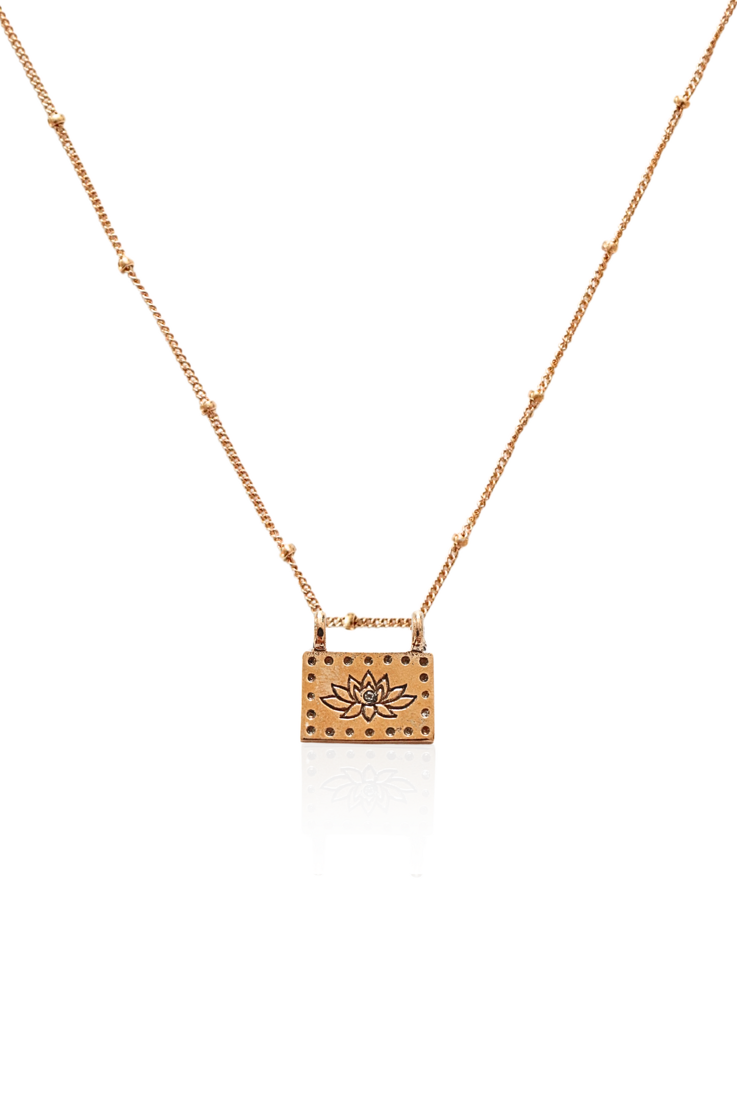 Lotus and Ohm Square Necklace