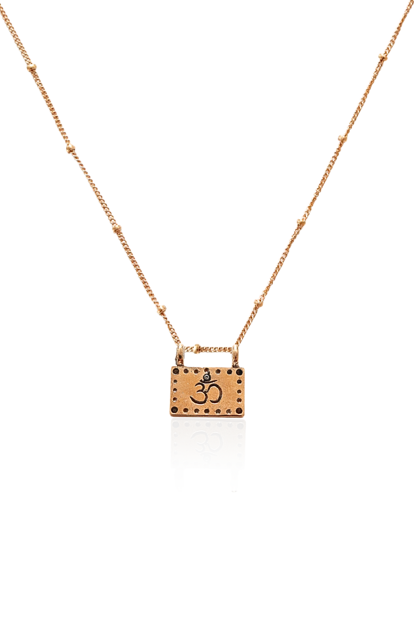 Lotus and Ohm Square Necklace