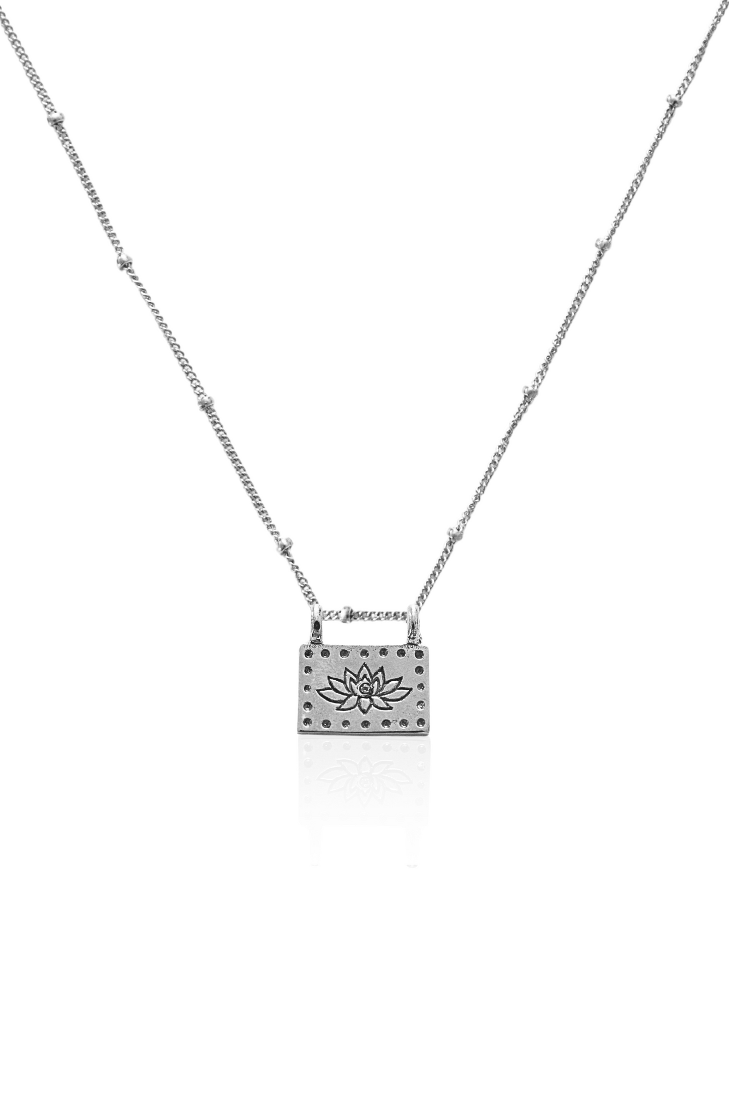 Lotus and Ohm Square Necklace
