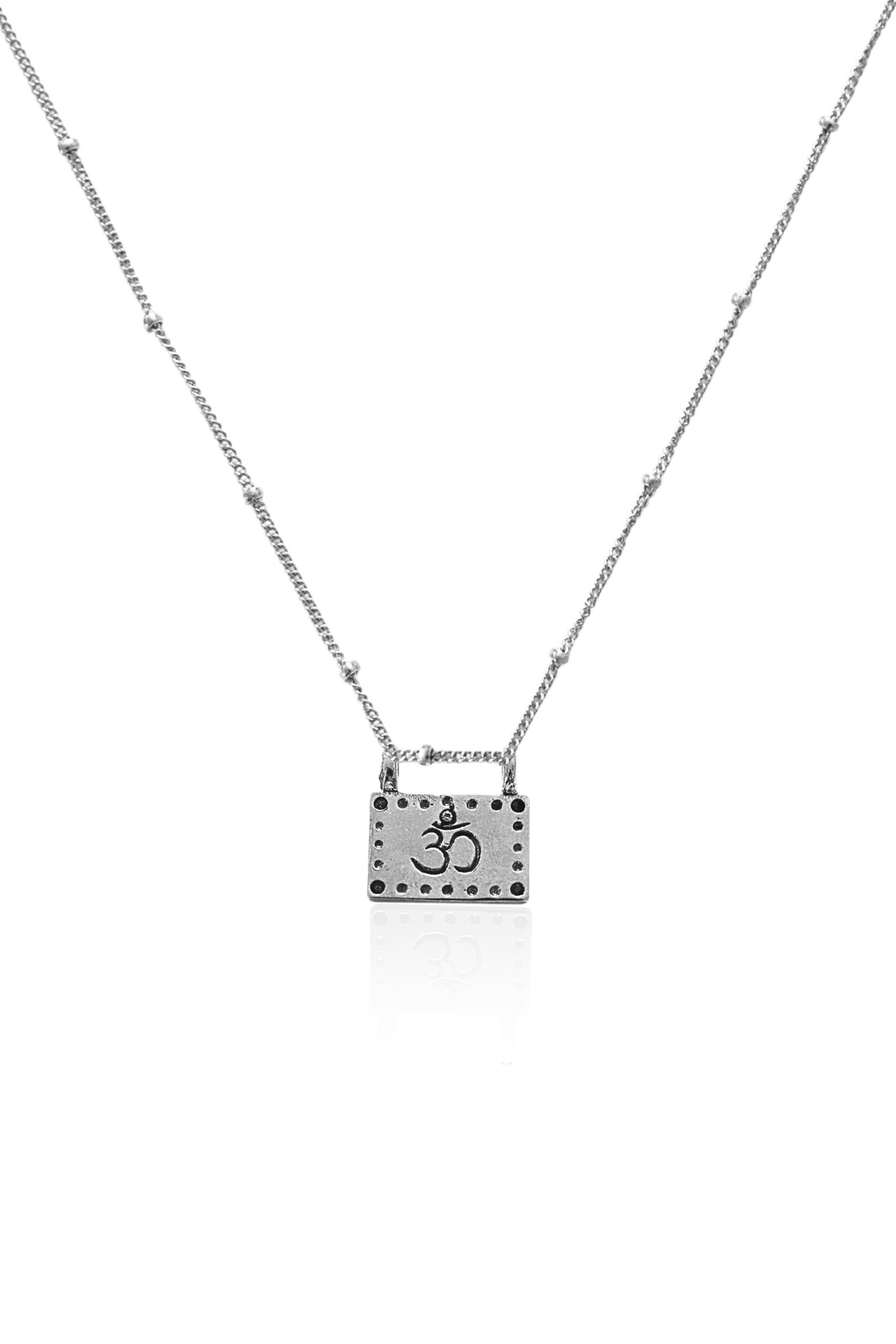 Lotus and Ohm Square Necklace