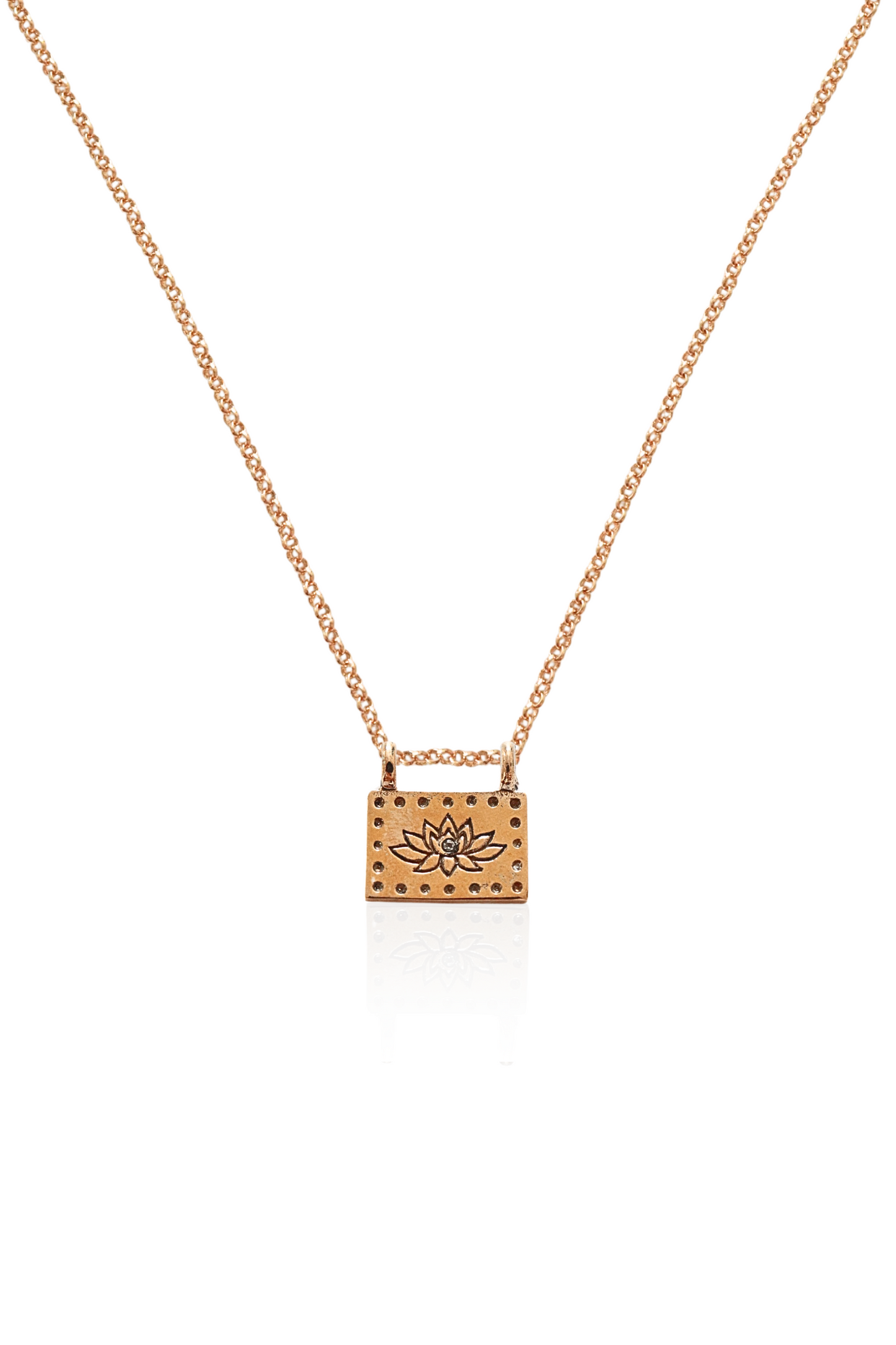 Lotus and Ohm Square Necklace