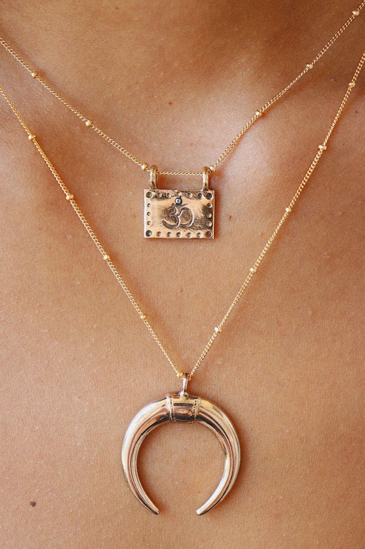 Lotus and Ohm Square Necklace