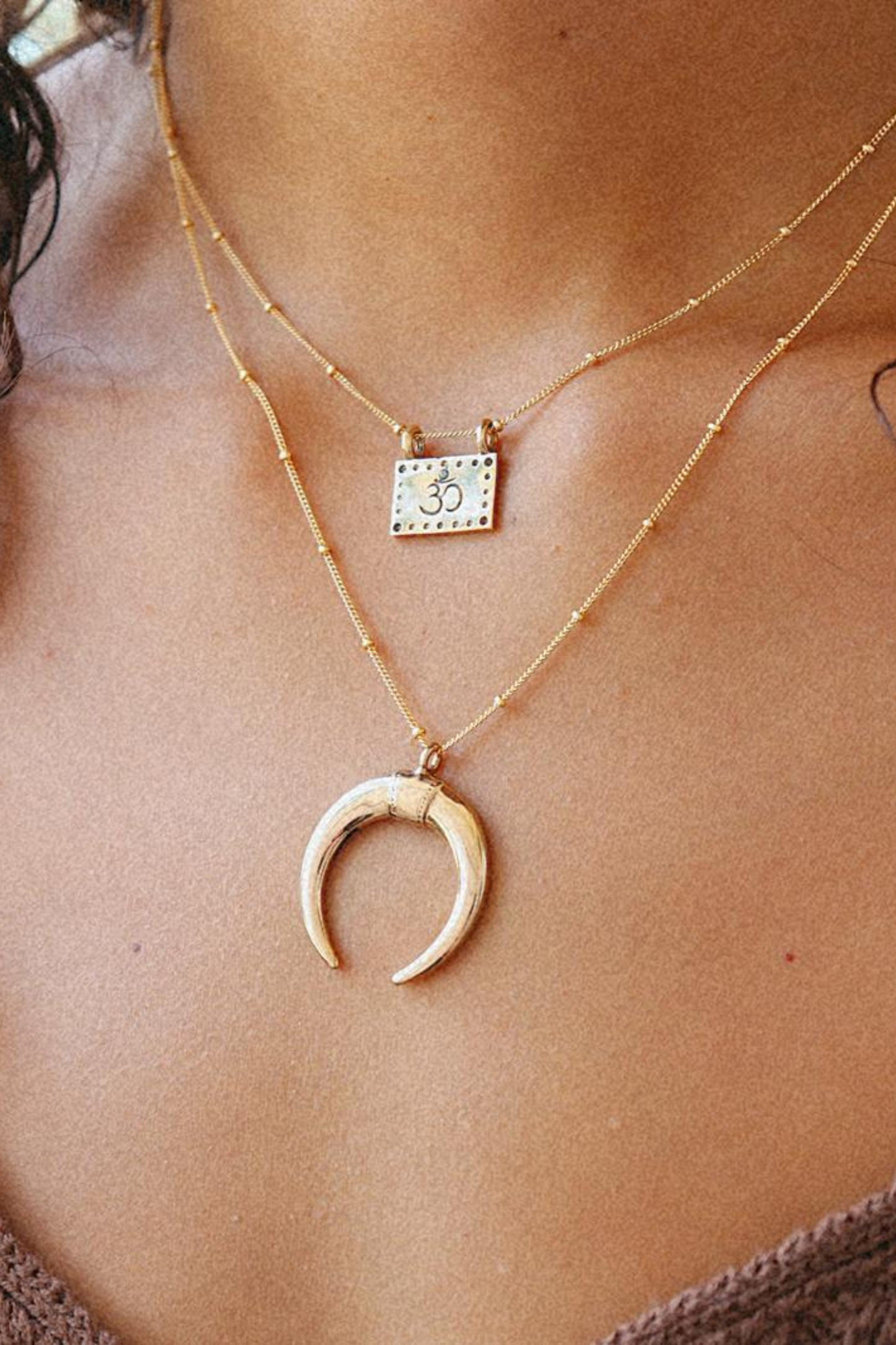 Lotus and Ohm Square Necklace