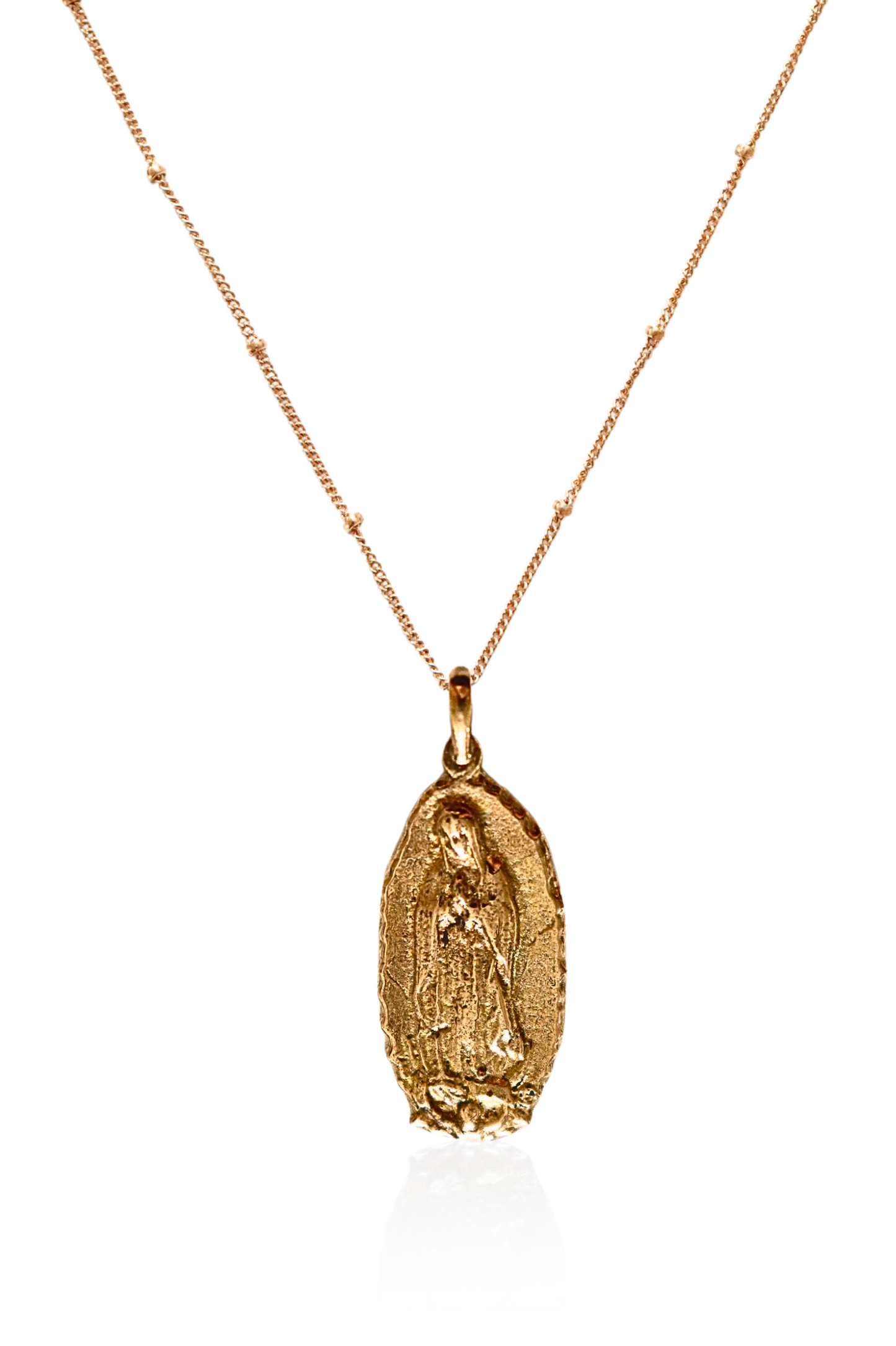 Virgin of Guadalupe Oval Medallion Necklace