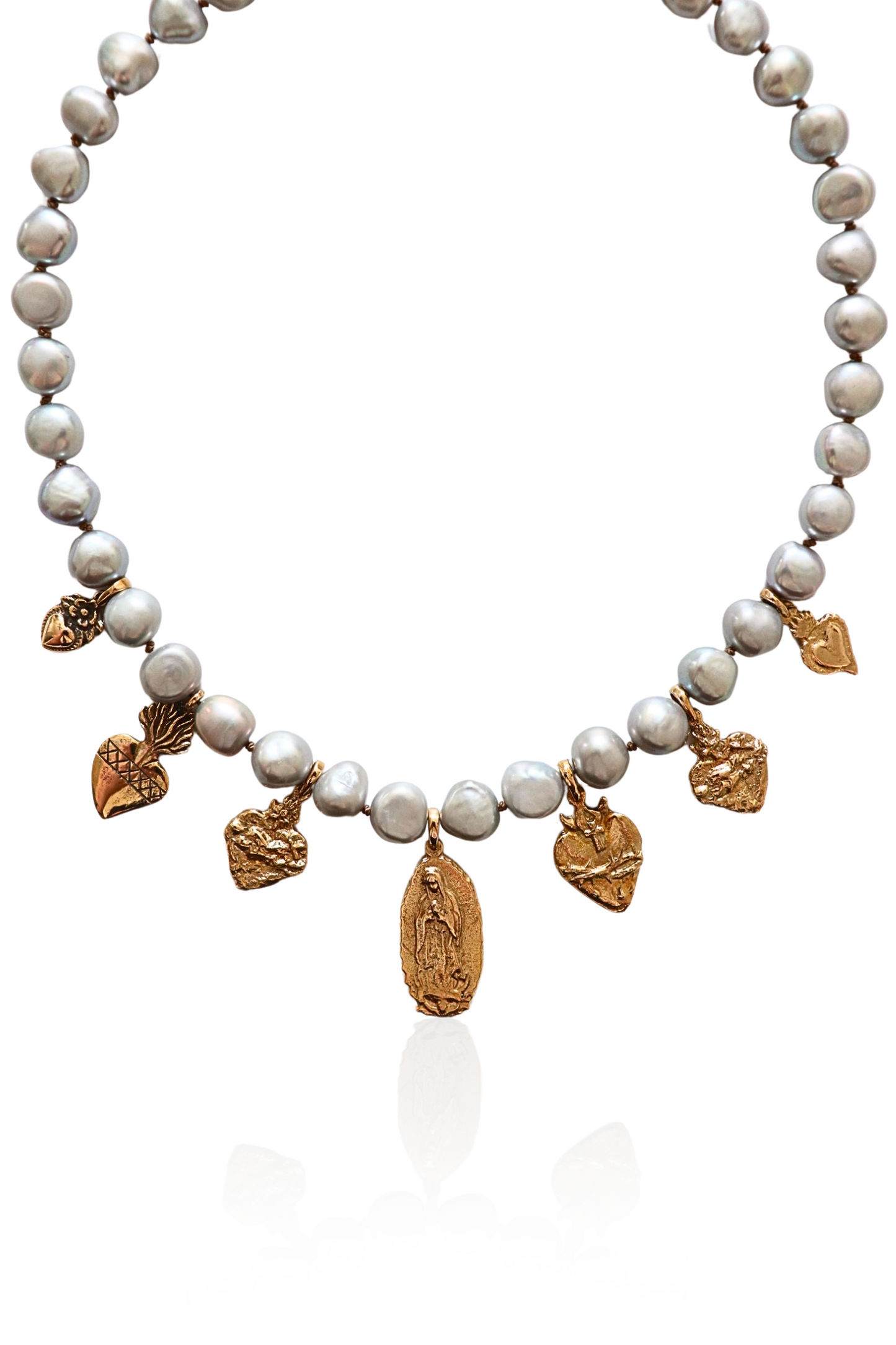 Virgin of Guadalupe Pearl Necklace