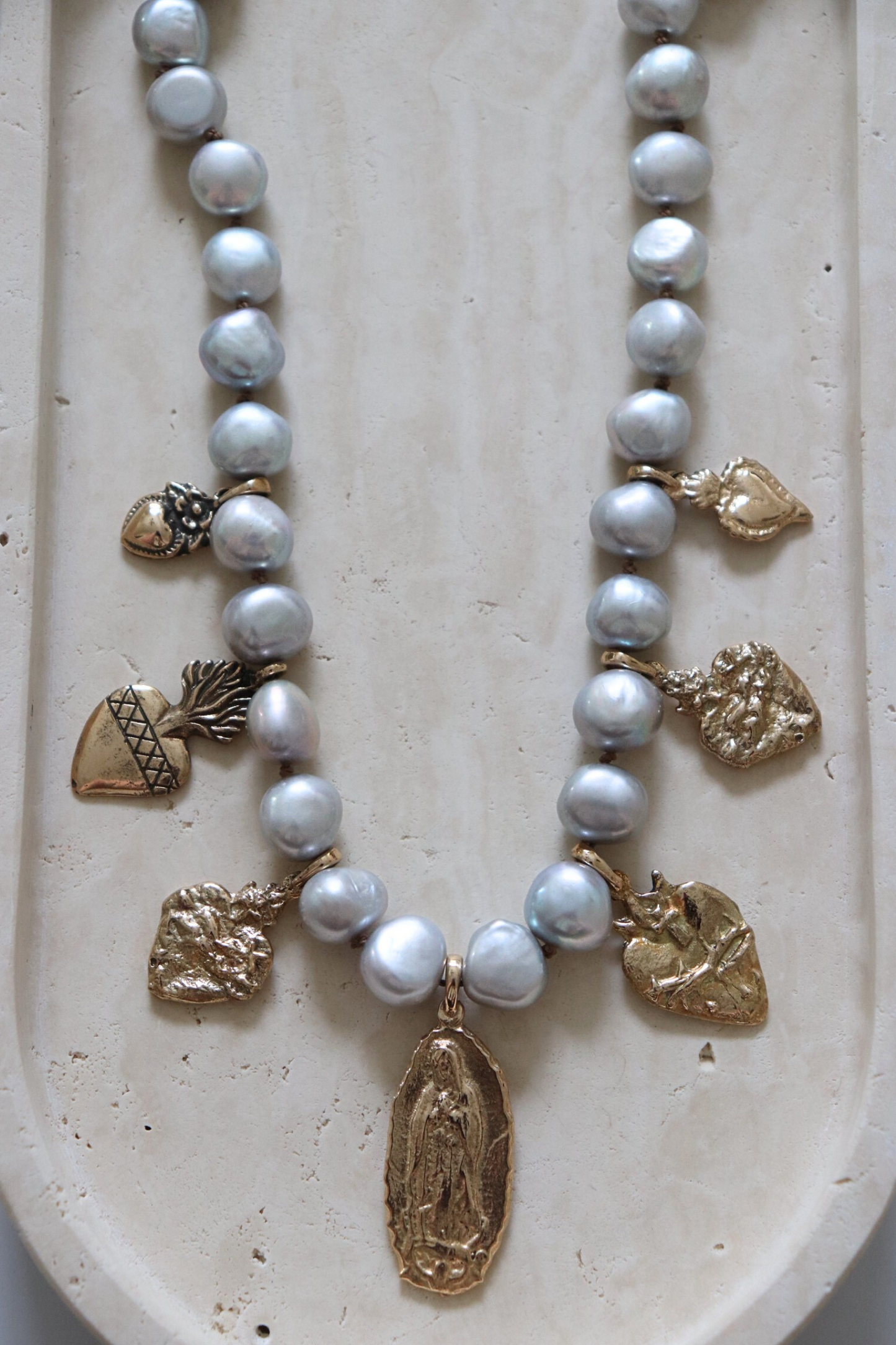 Virgin of Guadalupe Pearl Necklace