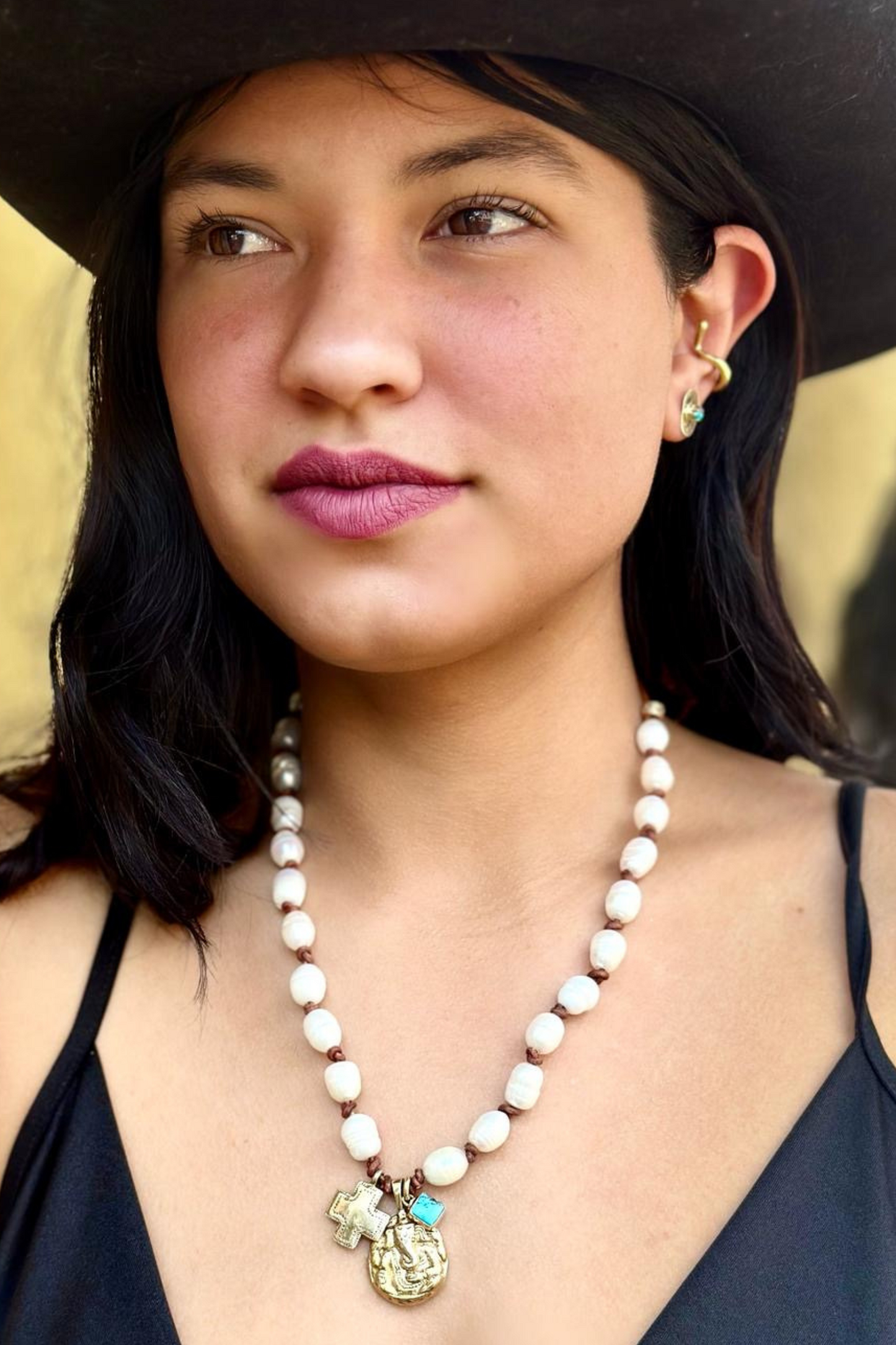 Ganesha Trio Pearl Necklace