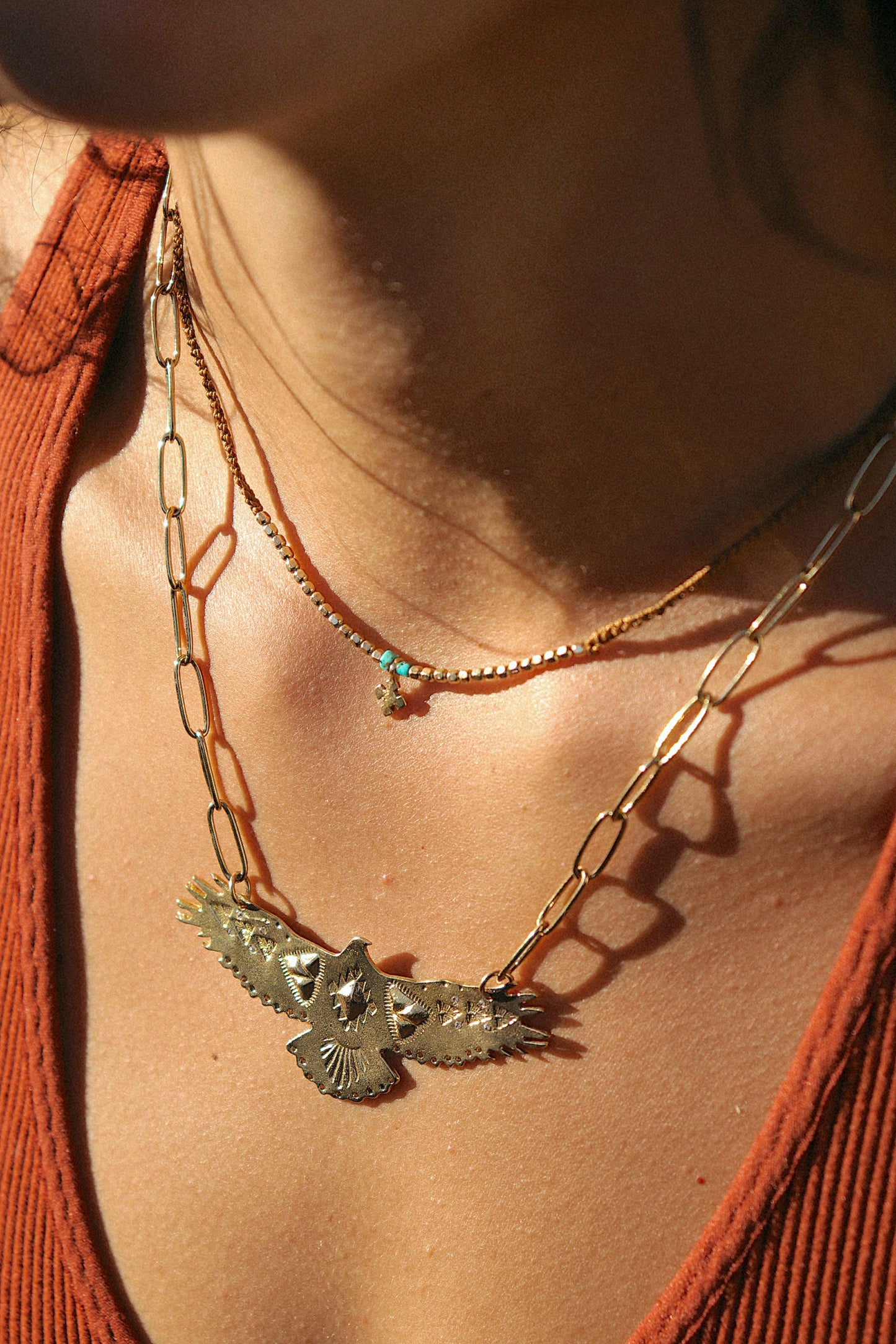 Gold Eagle Necklace