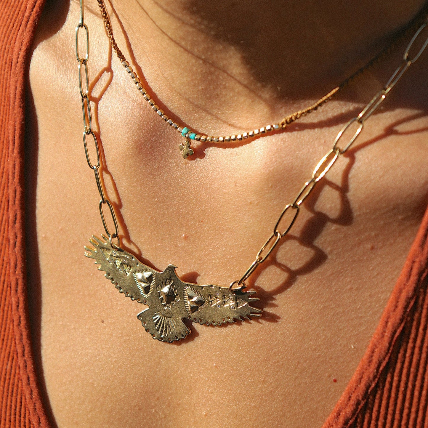 Mini Gold Bead Choker Necklace