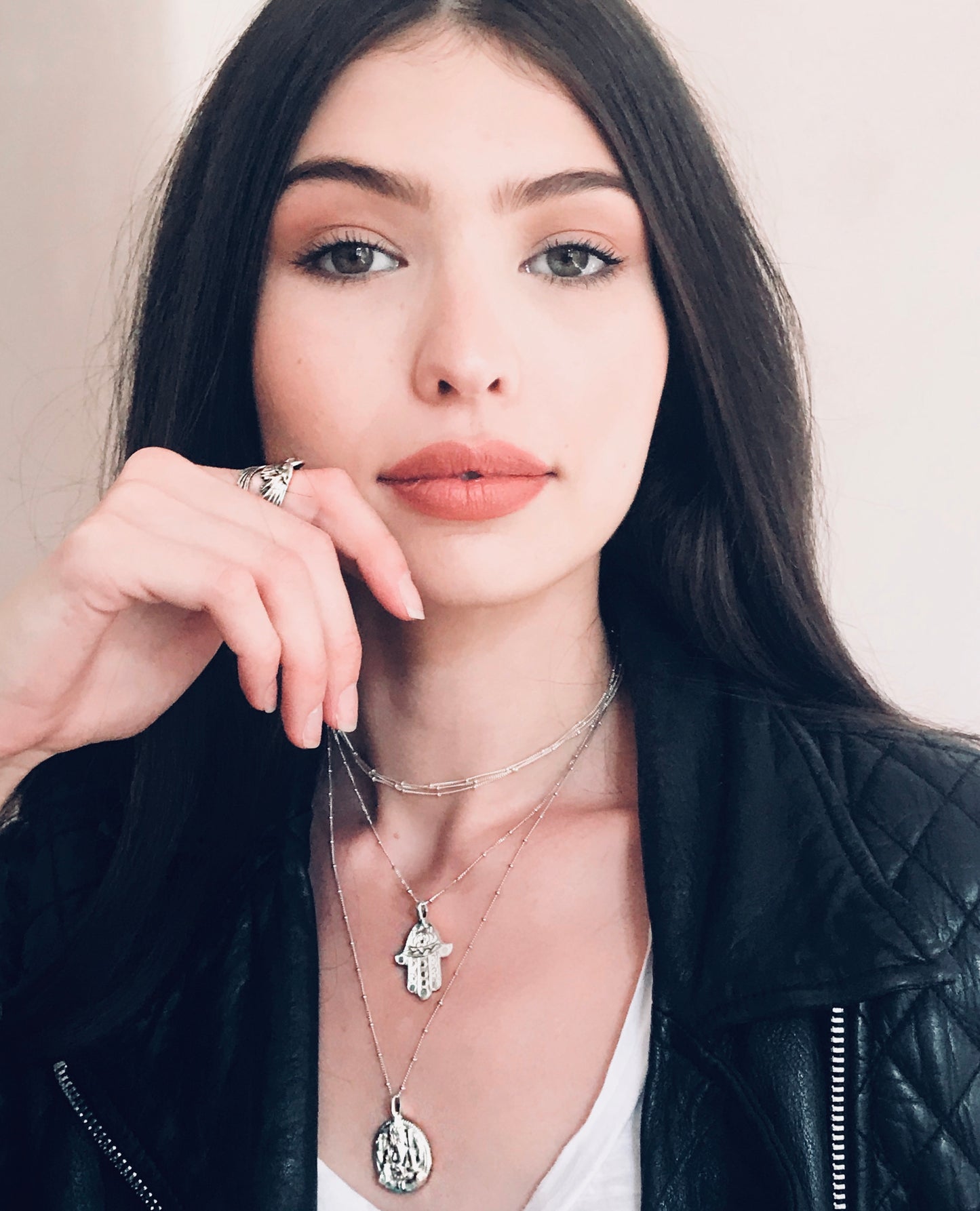 Hamsa Necklace in Silver