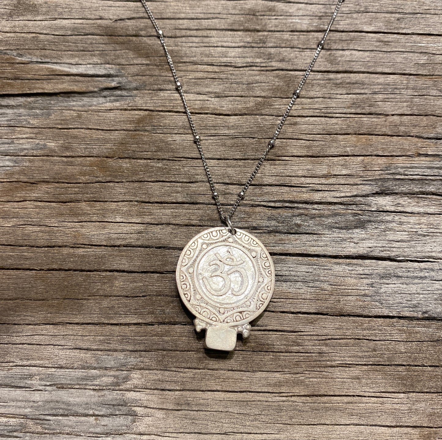 Lotus and Ohm Circle Necklace