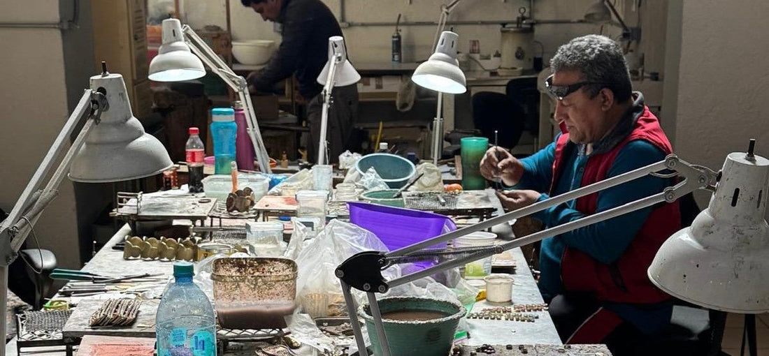 Astrid Schumacher visiting a local artisan in San Miguel de Allende