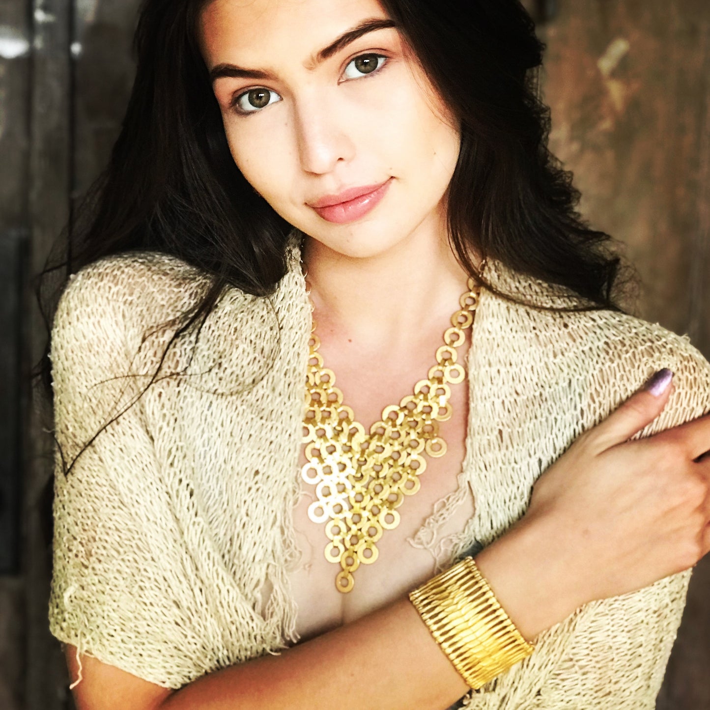 Multi Circle Triangle Necklace