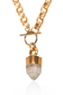 Crystal Quartz Gold Chain Necklace