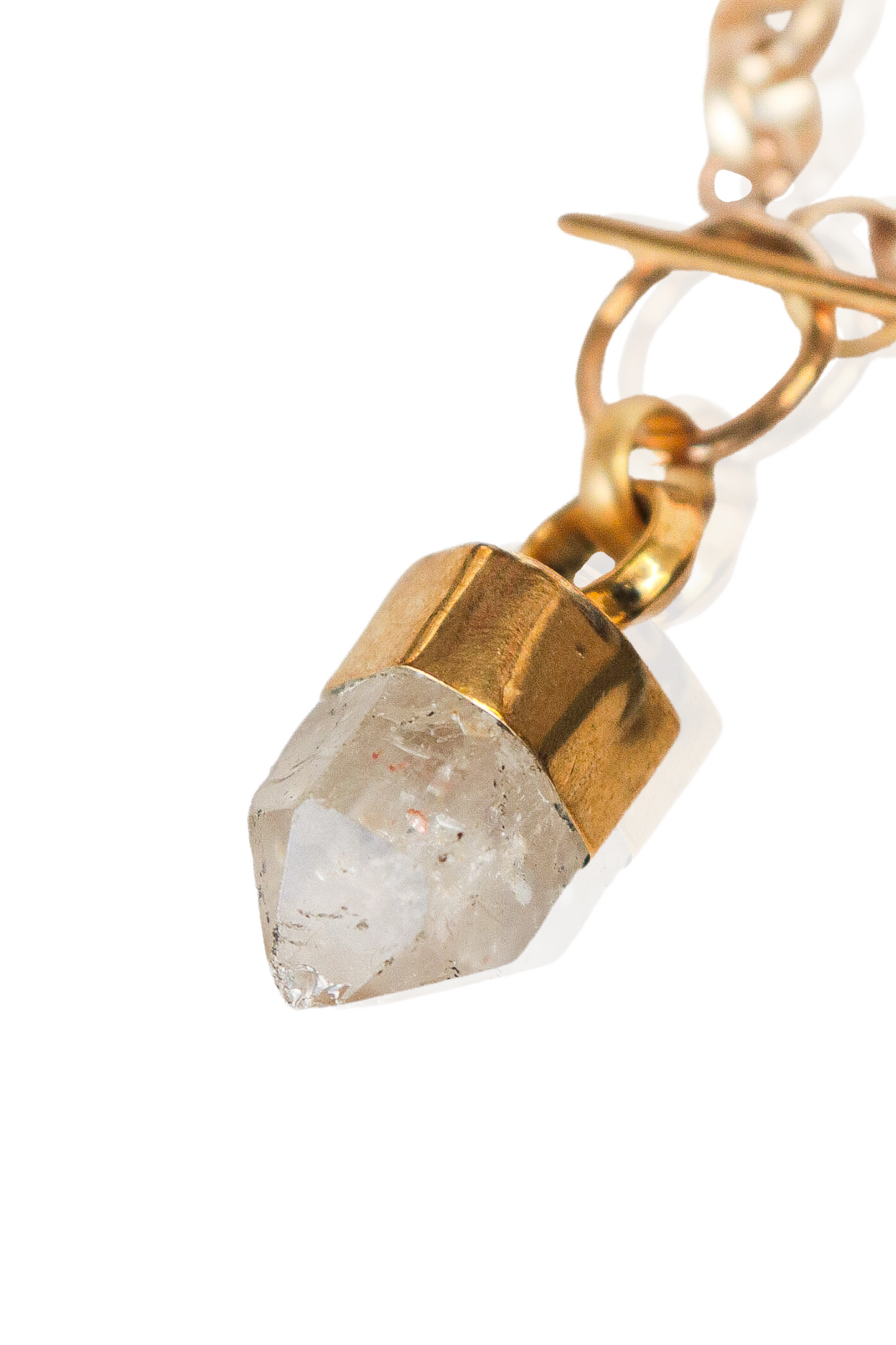 Crystal Quartz Gold Chain Necklace