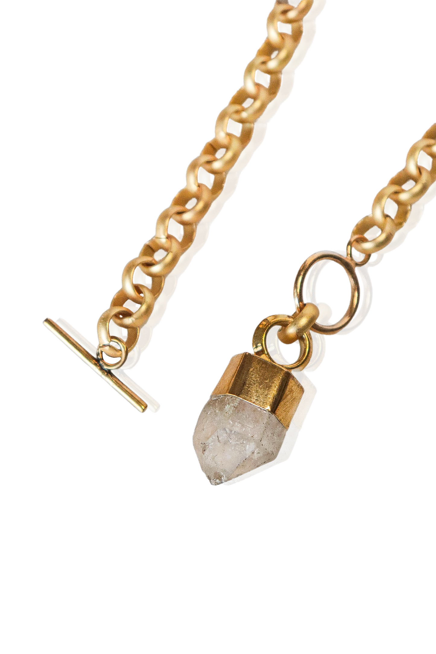 Crystal Quartz Gold Chain Necklace