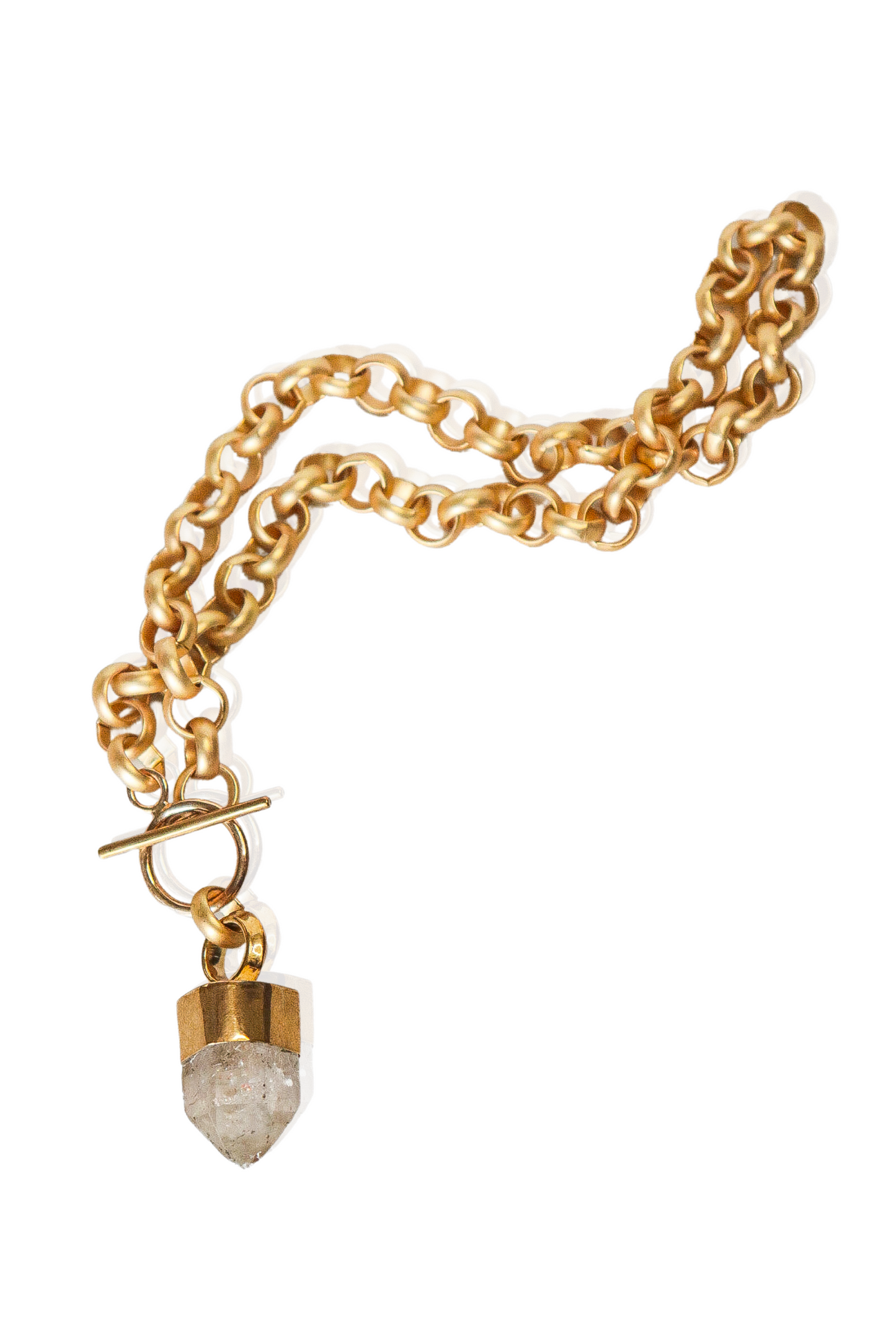 Crystal Quartz Gold Chain Necklace