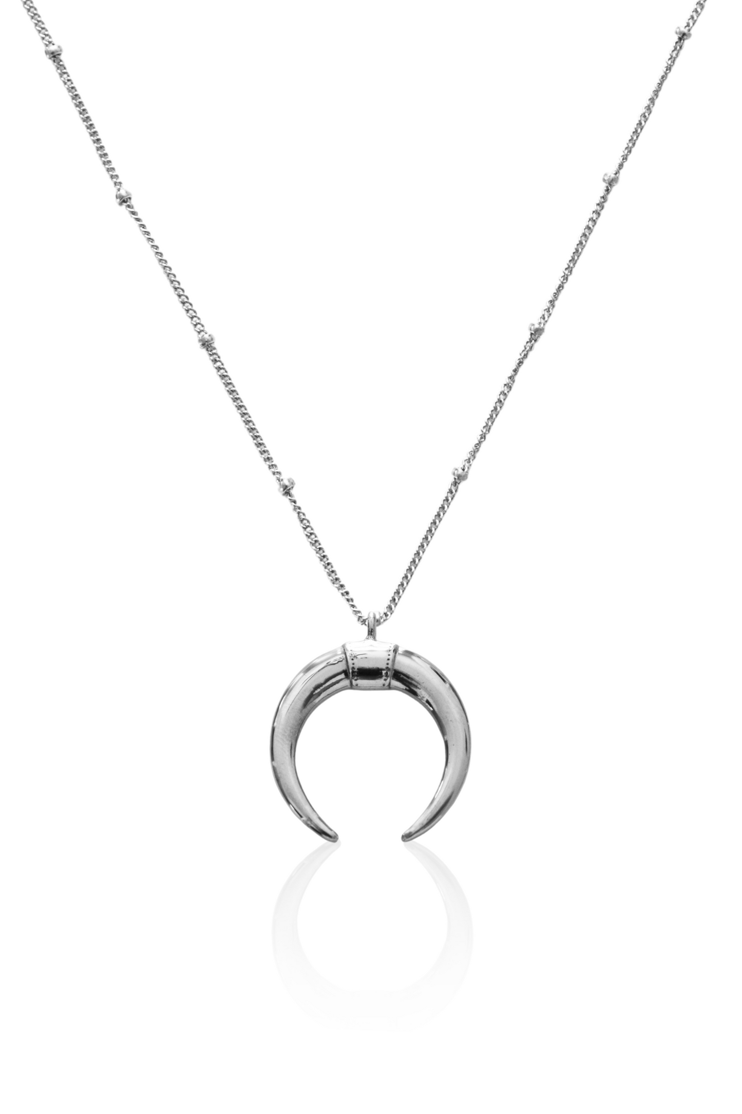 Double Horn Pendant Necklace