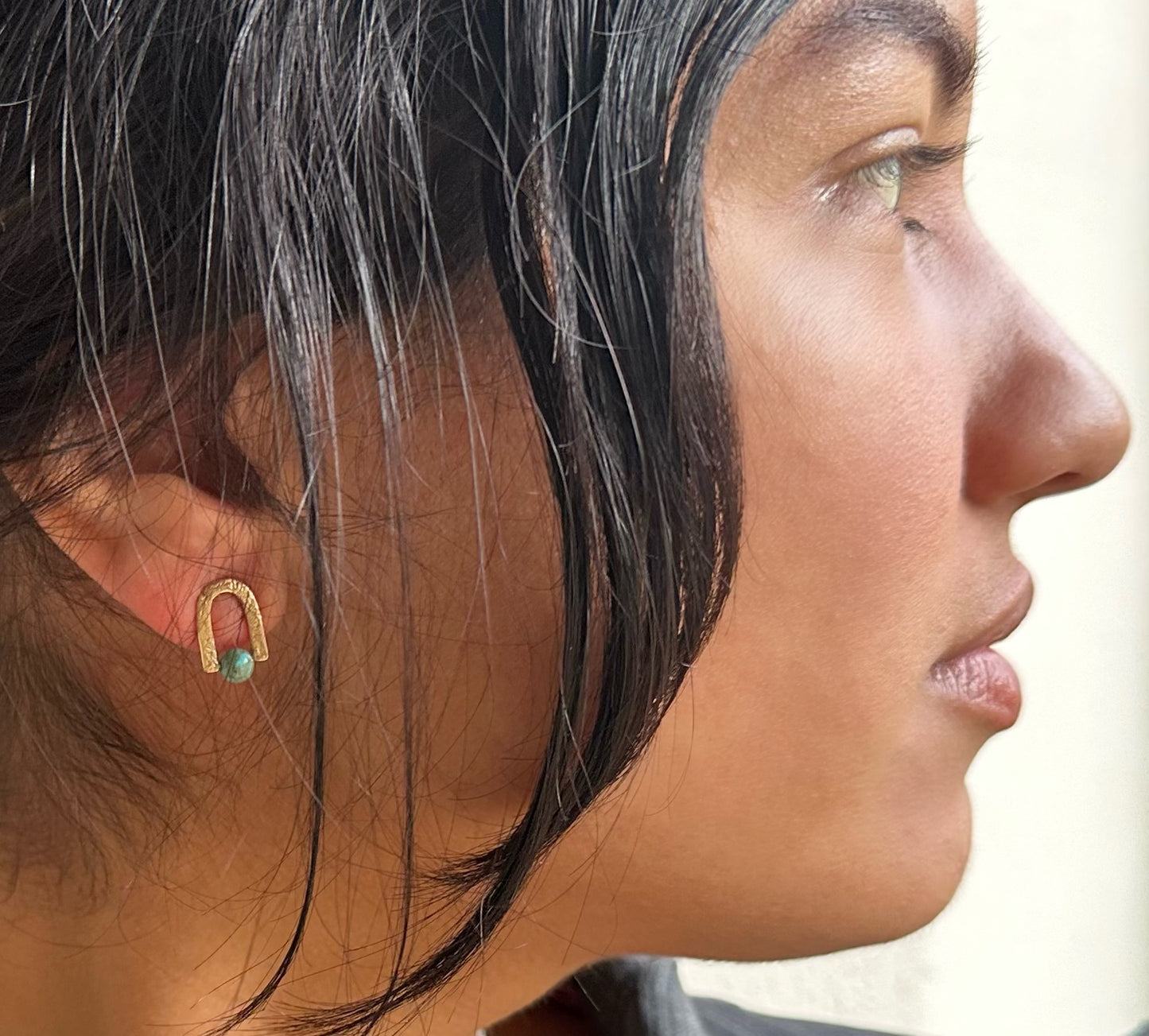 Turquoise Arch Stud Earrings