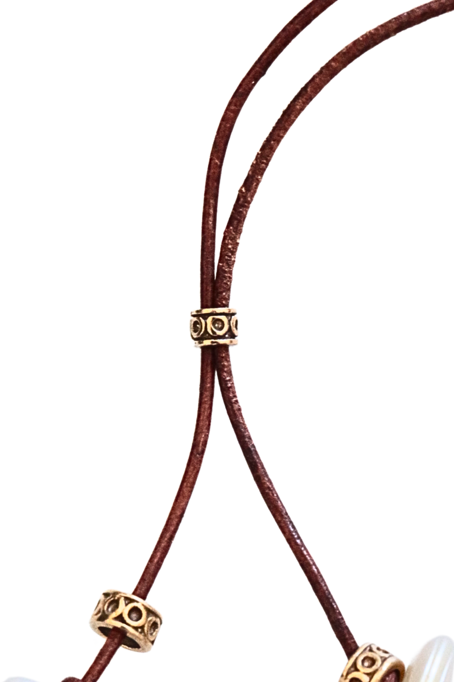 Serpent and Pearl Leather Necklace