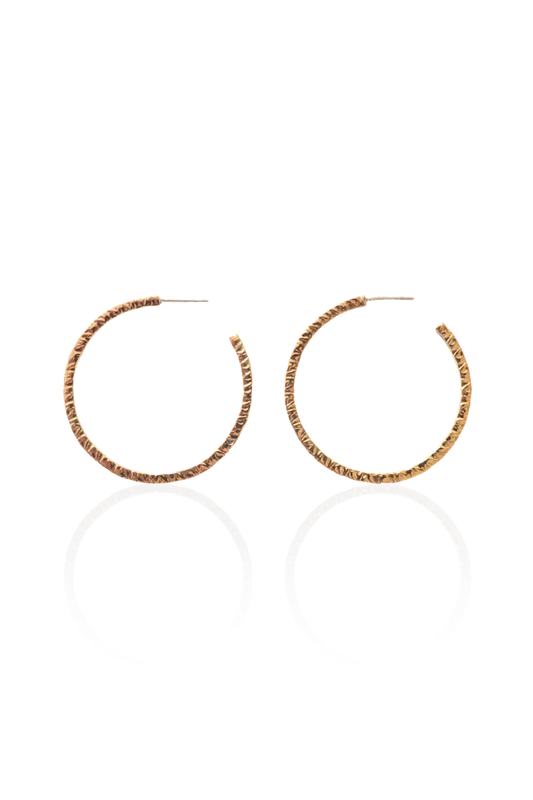 Textured Bronze Hoop Earrings
