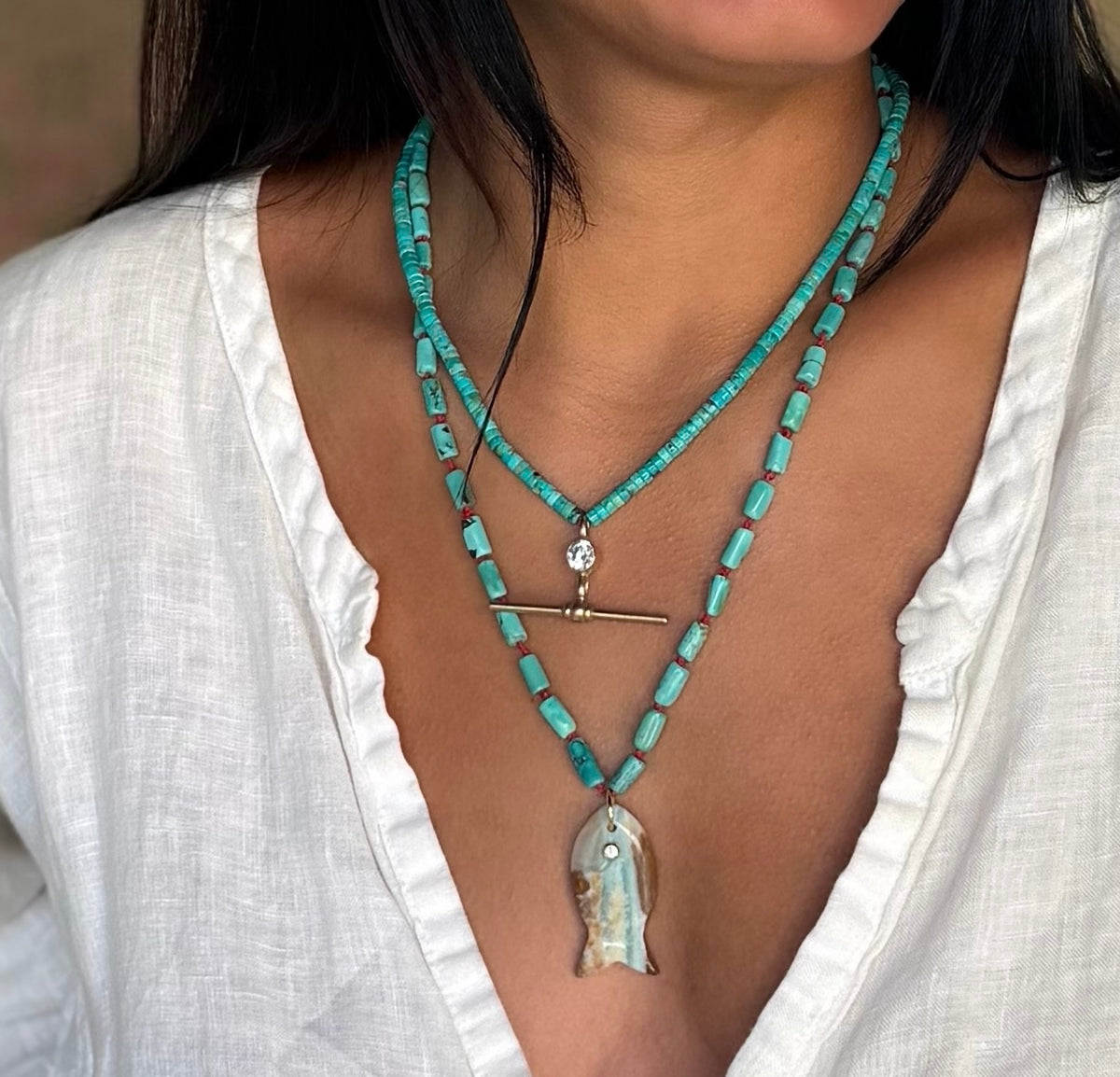 Turquoise T-Bar Necklace