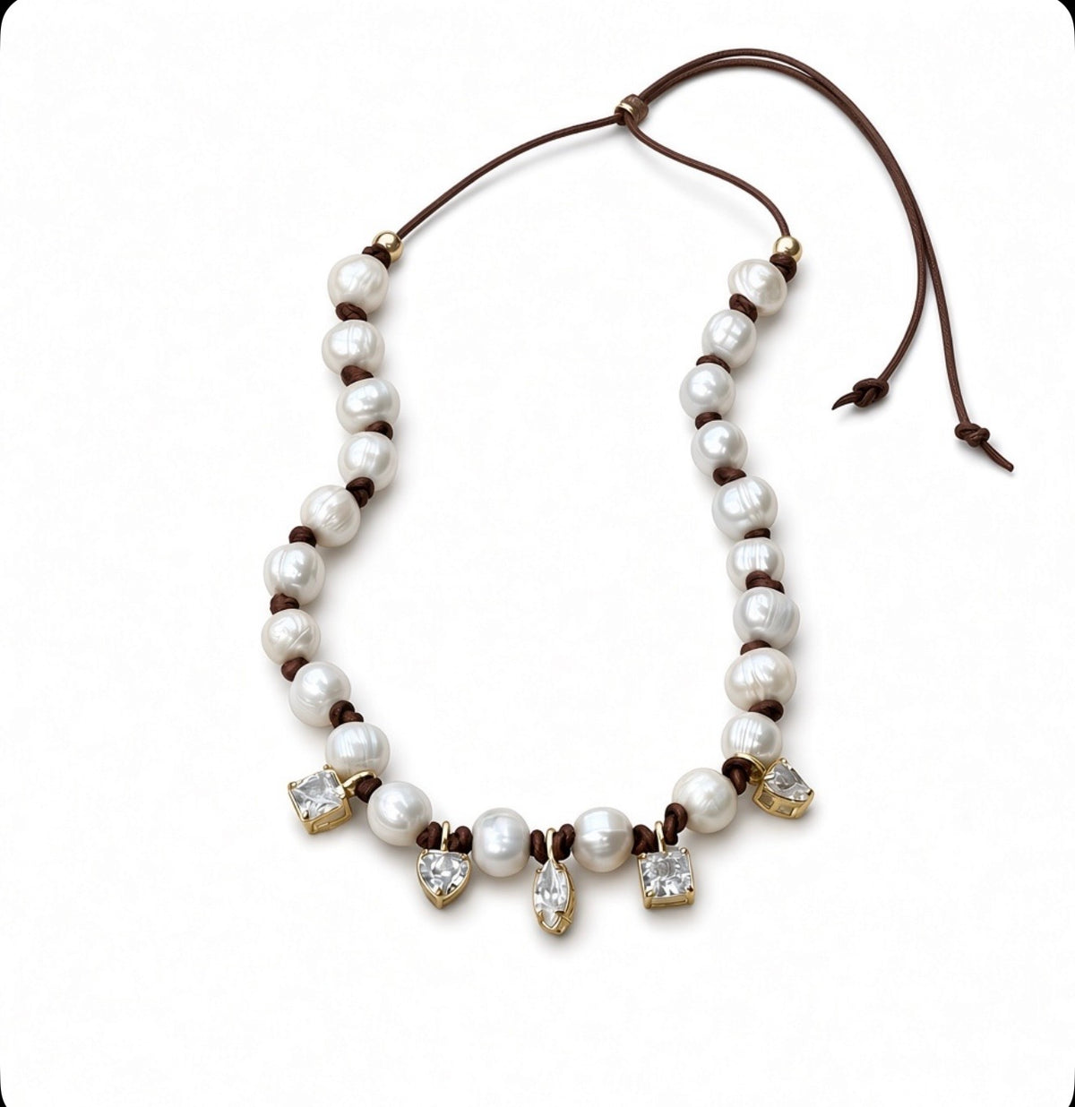 Multi Diamant Choker with Pearls