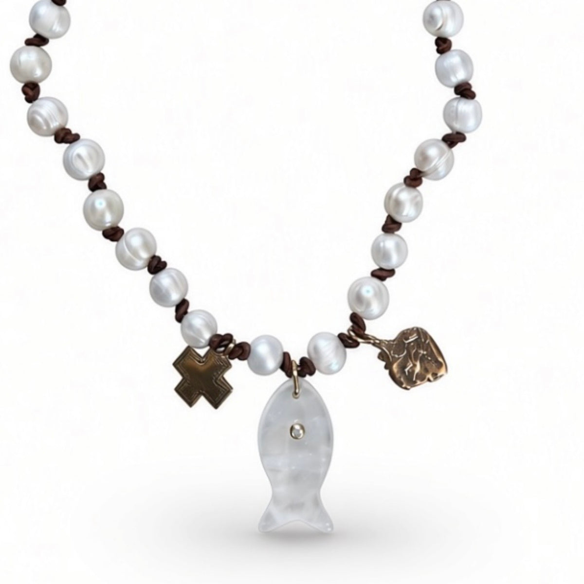 Sacred Fish Pearl Necklace