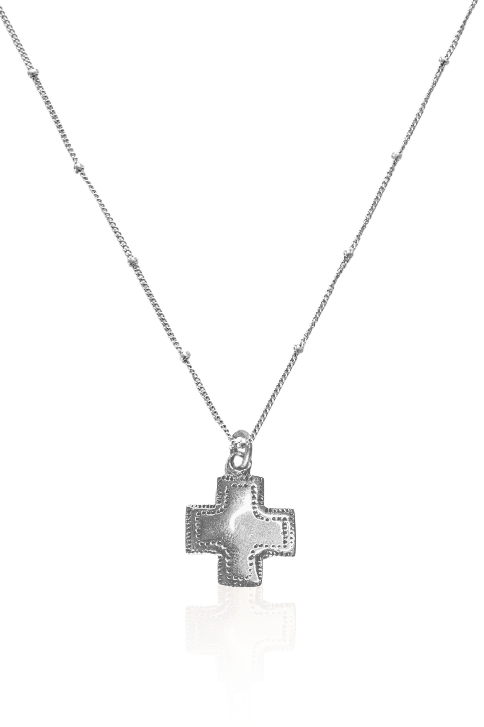 Silver Southwest Cross Necklace with thick cross pendant