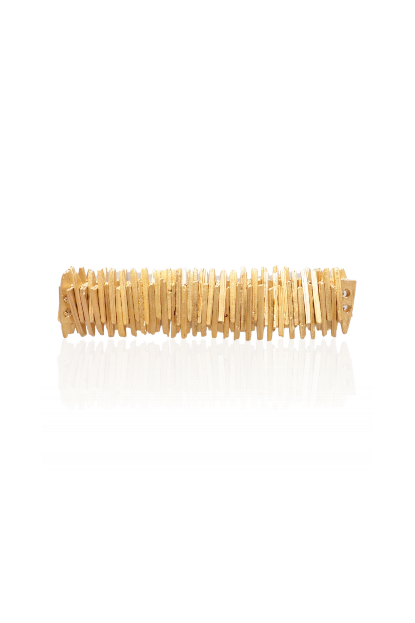 Gold-plated Stacked Bar Bracelet with asymmetrical design