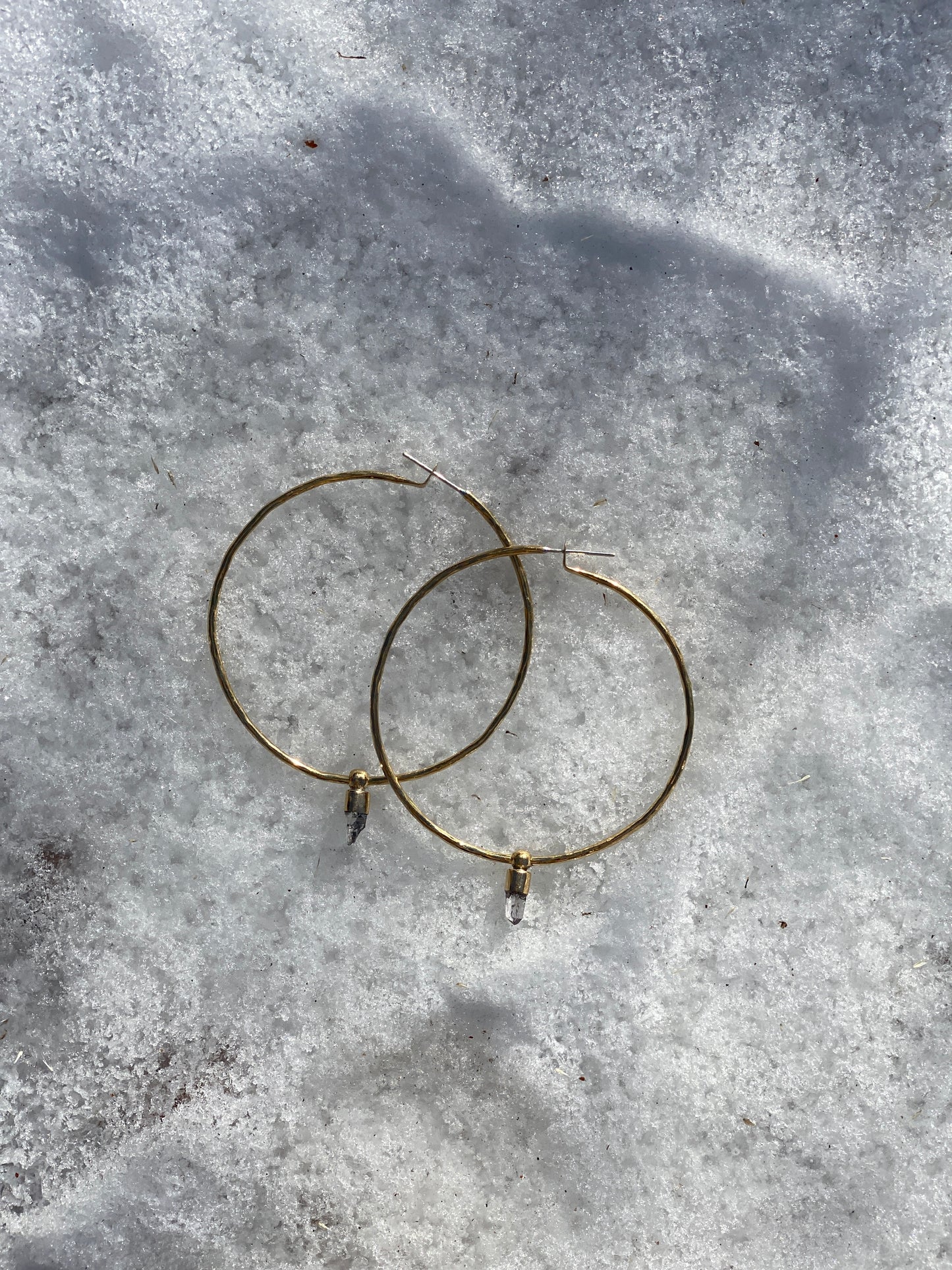Crystal Quartz Hoop Earrings
